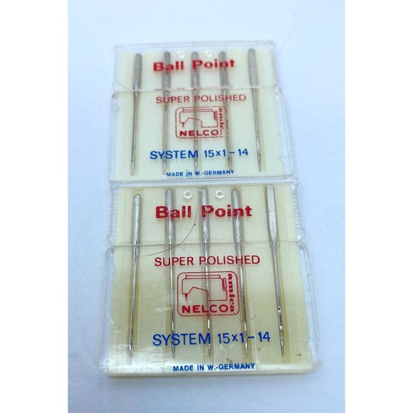 10 Sewing Machine Needles Ballpoint GERMAN NELCO 15 X 1 -14 - Picture 6 of 7